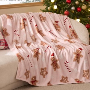 Lomsoe Christmas Flannel Throw Blanket for Couch, Soft and Warm Gingerbread Throw Blanket Christmas Decoration Gifts for Women. - 1 of 4