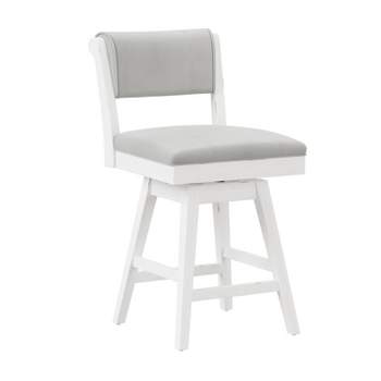 Clarion Wood and Upholstered Counter Height Swivel Stool Sea White - Hillsdale Furniture
