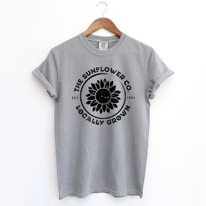 Simply Sage Market Women's The Sunflower Company Short Sleeve Garment Dyed Tee - 1 of 2