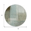 Pale Aqua And Beige Abstract Washable Indoor Outdoor Area Rug - 3 of 4
