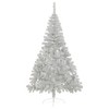 vidaXL 8ft Silver Artificial Half Christmas Tree with Sturdy Steel Stand - Realistic PVC Tips - Space Saving Half-Round Design - 3 of 4