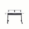 PAGED Contemporary Computer Desk Music Recording Studio Desk with Wooden Top for Living Room, Metal Frame Base with Caster Wheels - 2 of 4