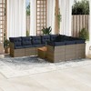 vidaXL Patio Sofa Set with Cushions 11 Piece, Outdoor Conversation Set, Patio Furniture Set for Balcony Garden, Modern Style, Gray Poly Rattan - 2 of 4