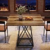 Lantine Square Dining Table for 4, 35.4-Inch Small Dining Table with Metal Base for Dining Room, Small Space, Apartment, Rustic Brown & Black - 4 of 4
