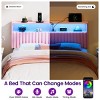 Greenstell Upholstered Headboard for Bed Frame,  with Charging Station & LED Light, Height Adjustable, Gray - 3 of 4