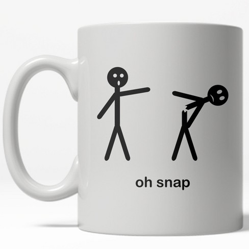 Crazy Dog T-Shirts Oh Snap Mug Funny Broken Stick Figure Coffee Cup - 11oz - image 1 of 4