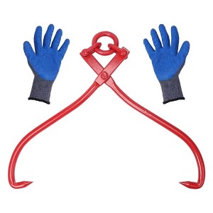 25in Jaw Opening Log Lifting Tongs, O-Ring, 2 FT Heavy Duty Felled Timber Claw Hook, Grapple Timber Claw, Lumber Skidding Tongs Logging Grabber - 1 of 4