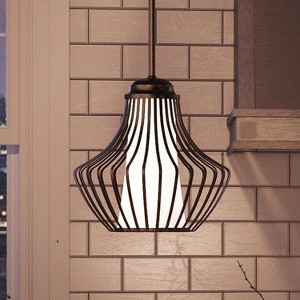 Urban Ambiance Luxury Modern Pendant Light,  10-1/2" x 10",  Midnight Black Finish, UHP2861 - 1 of 4