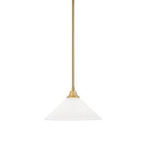 Toltec Lighting Any 1 - Light Pendant in  New Aged Brass with 16" White Muslin Shade - 1 of 1