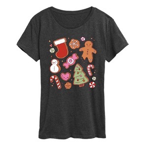 Women's - Instant Message - Kawaii Christmas Treats Women's Short Sleeve Graphic T-shirt Short Sleeve Graphic T-Shirt - 1 of 4