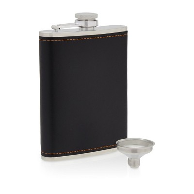 Okuna Outpost Flask for Drinking Groom Groomsmen Gift, Black, 3.75 x 5.5