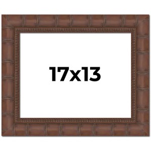 PosterPalooza | 17x13 Wide Bamboo Picture Frame, UV Acrylic, 4 Finishes - Brown, Black, Silver, and Natural - 1 of 4