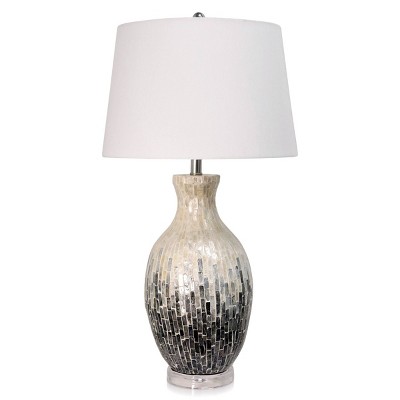 Aasha Capiz Shell Ceramic Table Lamp with Fabric Shade White - StyleCraft