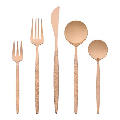 REGALWOVEN Stainless Steel Mirror Polished Flatware with Knife Spoons and Forks Set Silverware Set 20 Pcs