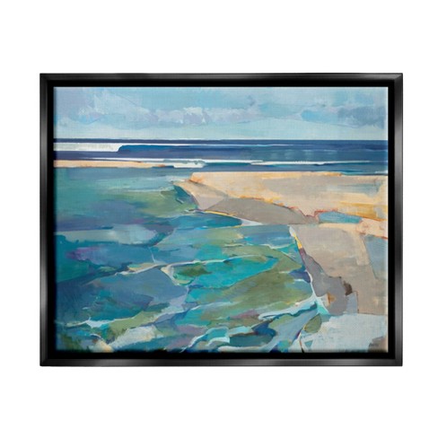 Stupell Industries Abstract Beach Landscape Pastel Cubism Painting ...