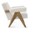 Morgan Accent Chair With Arms,22.5" Wide Lounge Armrest Linen Accent Chair,Upholstered Seat and Back With V Shape Solid Wood Legs-Maison Boucle - 3 of 4