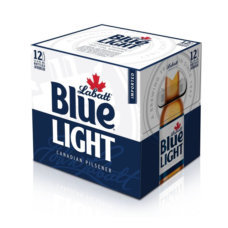Labatt Blue Light Canadian Pilsener Beer - 12pk/12 fl oz Bottles, 1 of 4