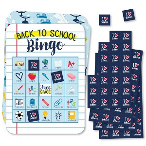 Big Dot of Happiness Back to School - Picture Bingo Cards and Markers - First Day of School Classroom Activities Bingo Game - Set of 18 - 1 of 4