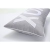 13"x25" Oversize Indoor 'XOXO' Valentines Lumbar Throw Pillow Cover Gray - Pillow Perfect - 3 of 3