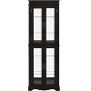 YOOCOZZ Lighted Glass Curio Display Cabinet with Wood Frame Included Bulb - Black - 2 of 4