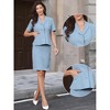 INSPIRE CHIC Women's 2 Pieces Skirt Suit Sets Business Office Shawl Collar Short Sleeve Blazer And Pencil Skirts - 2 of 4