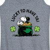 Women's - Peanuts - Lucky To Have Ya Graphic Racerback Tank - 2 of 4
