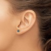 Black Bow Jewelry Kids 5mm Synthetic Blue Topaz Birthstone 14k Yellow Gold Stud Earrings - 3 of 4