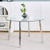 Sapphtopaz Round Dining Table Tempered Glass Kitchen Table Dining Room Table with Metal Base for Dining Room, Small Spaces - 3 of 4