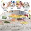 Coucheta 3/5-Piece Kids Folding Table and Chairs Set, Toddlers Activity Table and Chairs Set for Dining Room, Daycare, Classrooms, Multi Sizes&Colors - 2 of 4