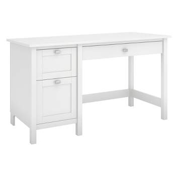 Broadview Computer Desk with Drawers Pure White - Bush Furniture