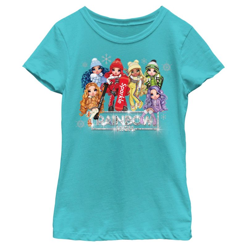 Girl's Rainbow High Winter Group Shot Logo T-Shirt, 1 of 5
