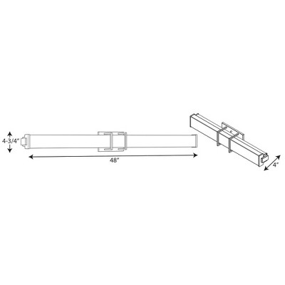 Brushed Nickel LED Linear Bath Fixture with Acrylic Shade