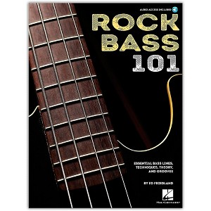 Hal Leonard Rock Bass 101 - Essential Bass Lines, Techniques, Theory and Grooves Book/Audio Online - 1 of 1