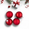 Northlight 4pc Shiny and Matte Glass Ball Christmas Ornament Set 4" - Red - image 3 of 4