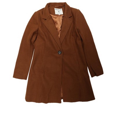 INSPIRE CHIC Women's Regular Fit Notched Lapel Long Sleeve Buttoned Classic Coat