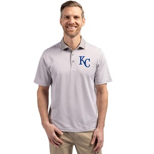 Kansas City Royals Cutter & Buck Virtue Eco Pique Micro Stripe Recycled Mens Big & Tall Polo - 1 of 1