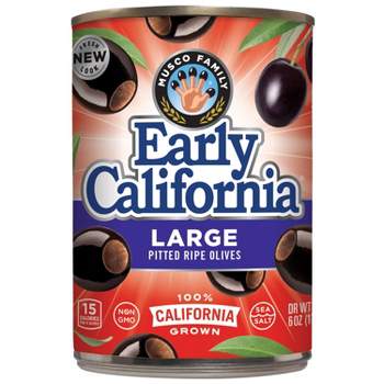 Early California Large Pitted Ripe Black Olives - 6oz