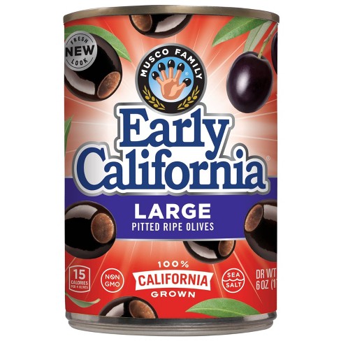 Early California Large Pitted Ripe Black Olives - 6oz : Target