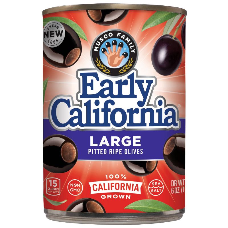Early California Large Pitted Ripe Black Olives - 6oz, 1 of 7