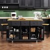 Rolling Kitchen Island, with Spice Rack, Towel Rack, Open Side Racks, Power Outlet and Storage Drawers, Multiple Design Styles and Color Combinations - 3 of 4