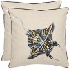 Sakura Ray Pillow (Set of 2) - Multi/Cream - 18"X18" - Safavieh - 2 of 3