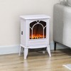 HOMCOM Free standing Electric Fireplace Stove, Fireplace Heater with Realistic Flame Effect, Overheat Safety Protection, 750W / 1500W, White - 3 of 4