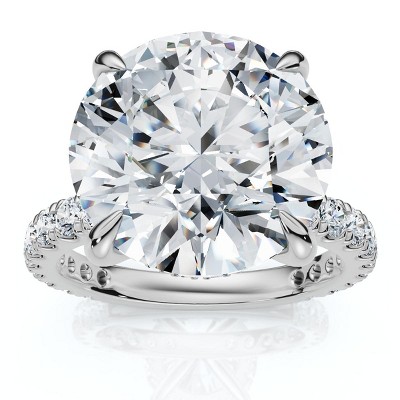 Pompeii3 Certified 7 1/4Ct Diamond Engagement Side Halo Ring 14k Gold or Pt Lab Created