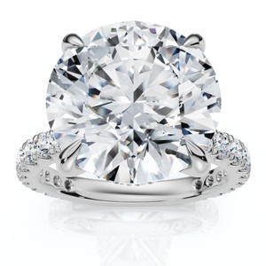 Pompeii3 Certified 7 1/4Ct Diamond Engagement Side Halo Ring 14k Gold or Pt Lab Created - 1 of 4