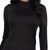 Slickblue Women's Jersey Mock Neck Shirt, Slim Fit Solid Long Sleeve Top, 9 Color Options, Size S-L - 3 of 4