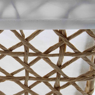 Beige Paper Rope Storage Baskets with White Liners, Set of 4