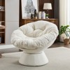 FONTOI Oversized Swivel Accent Chair, Swivel Barrel Chair, Upholstered Wingback Chair for Bedroom Living Room, White , 33"*31.5"*37" - 4 of 4