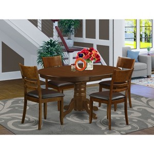 HomeStock Kenley Dinette Table With A Leaf And Seat Chairs, Espresso - 1 of 3
