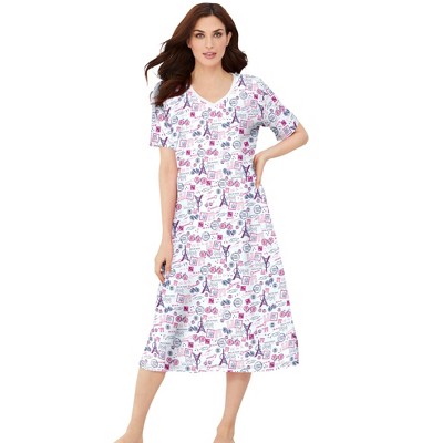 Dreams & Co. Plus Size Long Print Sleepshirt