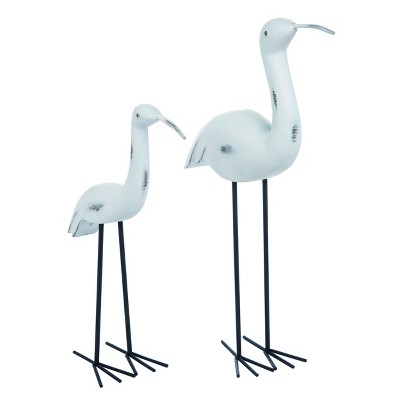 Transpac Resin 18 in. Off-White Spring Sandpipers Set of 2